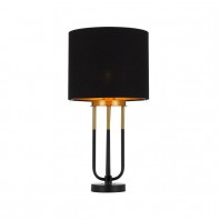 Telbix-Negas Table Lamp 25w E72max  D:280 H:540 Inline Switch  Black & White / Antique Gold
